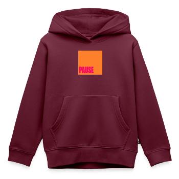 Pausen Zeichen - Kinder Premium Organic Hoodie - Burgunderrot - Vorne - AI Model Kid Female (0cm)