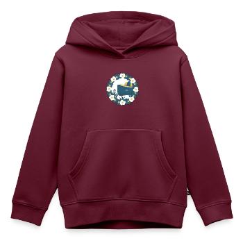 Wilder Pottwal im Frühling. - Kinder Premium Organic Hoodie - Burgunderrot - Vorne - AI Model Kid Female (0cm)