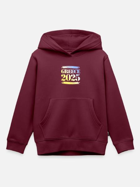 Greece 2025 - Kinder Premium Organic Hoodie - Burgunderrot