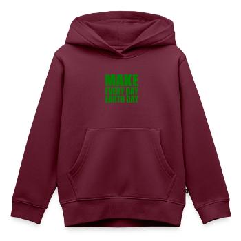 Make every day earth day - Kinder Premium Organic Hoodie - Burgunderrot - Vorne - AI Model Kid Female (0cm)