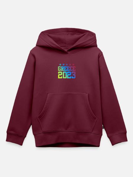 Greece 2023 - Kinder Premium Organic Hoodie - Burgunderrot