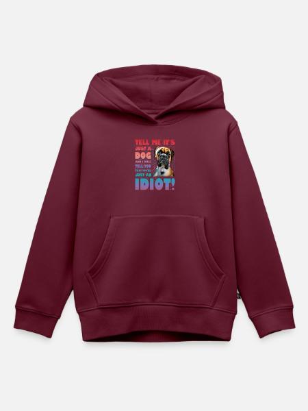 Boxer Lustiger Spruch - Kinder Premium Organic Hoodie - Burgunderrot