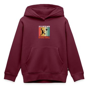 Basketballer Basketball Slamdunk BBall Korbleger - Kinder Premium Organic Hoodie - Burgunderrot - Vorne - AI Model Kid Female (0cm)