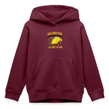 Wellensittich - Kinder Premium Organic Hoodie - Burgunderrot - Vorne - AI Model Kid Female (0cm)