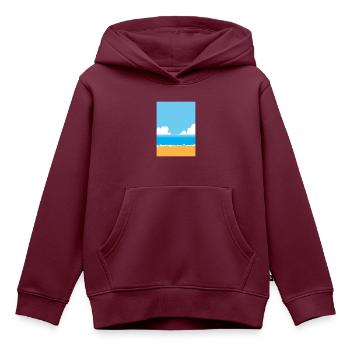 Strand - Kinder Premium Organic Hoodie - Burgunderrot - Vorne - AI Model Kid Female (0cm)