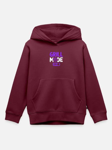 grill mode on - Kinder Premium Organic Hoodie - Burgunderrot