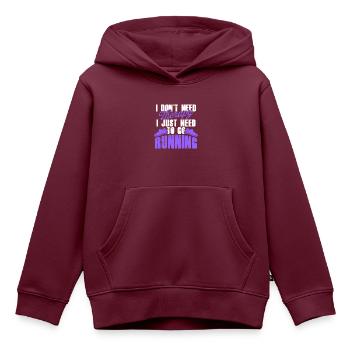 rennen therapie - Kinder Premium Organic Hoodie - Burgunderrot - Vorne - AI Model Kid Female (0cm)