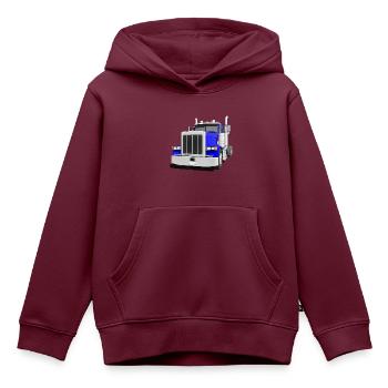 US-TRUCK - Kinder Premium Organic Hoodie - Burgunderrot - Vorne - AI Model Kid Female (0cm)