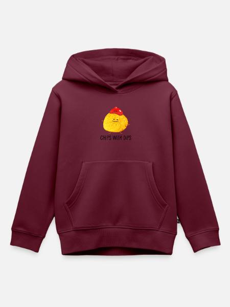 Chips mit Dips - Kinder Premium Organic Hoodie - Burgunderrot