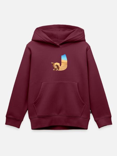 wüste mit kamel j - Kinder Premium Organic Hoodie - Burgunderrot