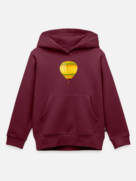 Moderne Heißluftballon - Kinder Premium Organic Hoodie - Burgunderrot