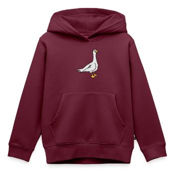 Gans - Kinder Premium Organic Hoodie - Burgunderrot - Vorne - AI Model Kid Female (0cm)