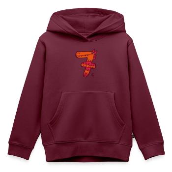 Monster sieben - Kinder Premium Organic Hoodie - Burgunderrot - Vorne - AI Model Kid Female (0cm)