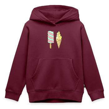Eis - Kinder Premium Organic Hoodie - Burgunderrot - Vorne - AI Model Kid Female (0cm)