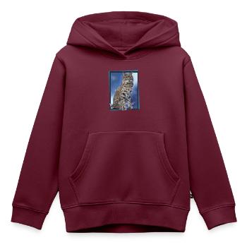 Luchs - Kinder Premium Organic Hoodie - Burgunderrot - Vorne - AI Model Kid Female (0cm)