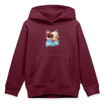 Der Pirat Barbarossa - Kinder Premium Organic Hoodie - Burgunderrot - Vorne - AI Model Kid Female (0cm)
