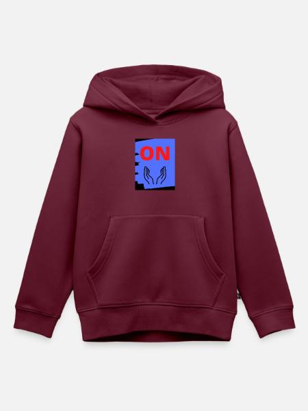 Hands ON Design - Kinder Premium Organic Hoodie - Burgunderrot