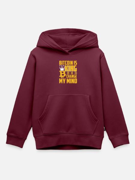 Bitcoin ist König - Kinder Premium Organic Hoodie - Burgunderrot