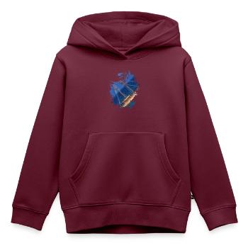 Schiff - Kinder Premium Organic Hoodie - Burgunderrot - Vorne - AI Model Kid Female (0cm)