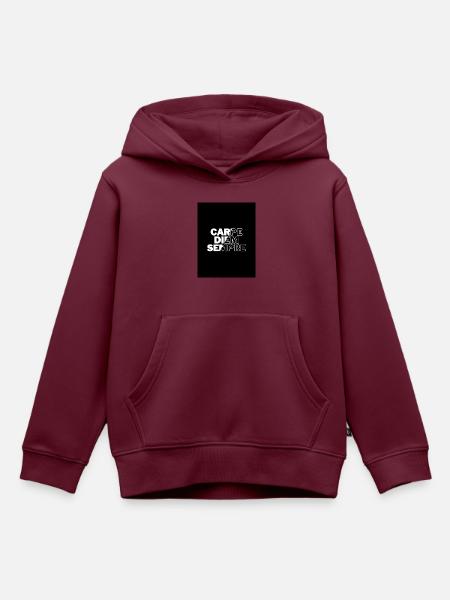 Carpe diem - Kinder Premium Organic Hoodie - Burgunderrot