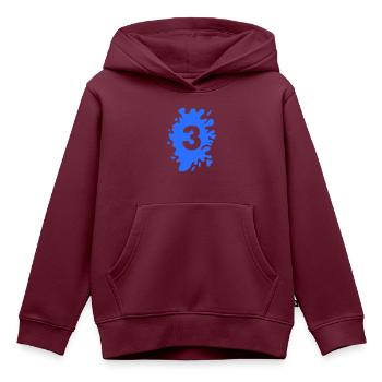 Klecks 3 - Kinder Premium Organic Hoodie - Burgunderrot - Vorne - AI Model Kid Female (0cm)