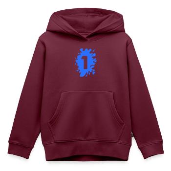 Klecks 1 - Kinder Premium Organic Hoodie - Burgunderrot - Vorne - AI Model Kid Female (0cm)