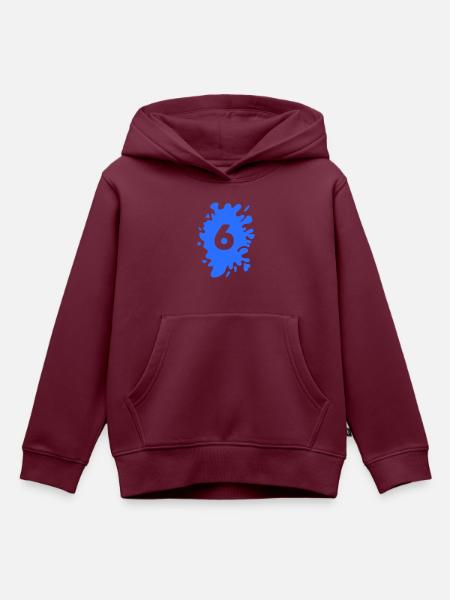 Klecks 6 - Kinder Premium Organic Hoodie - Burgunderrot