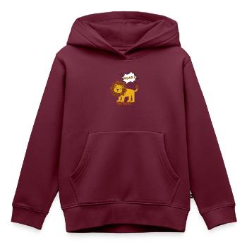 Lion - Kinder Premium Organic Hoodie - Burgunderrot - Vorne - AI Model Kid Female (0cm)