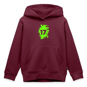 Klecks 17 - Kinder Premium Organic Hoodie - Burgunderrot - Vorne - AI Model Kid Female (0cm)