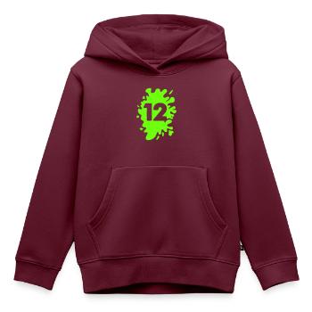 klecks 12 - Kinder Premium Organic Hoodie - Burgunderrot - Vorne - AI Model Kid Female (0cm)