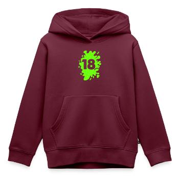 klecks 18 - Kinder Premium Organic Hoodie - Burgunderrot - Vorne - AI Model Kid Female (0cm)