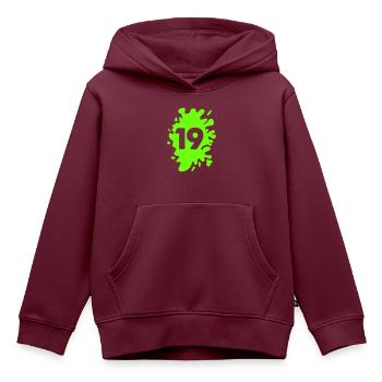 klecks 19 - Kinder Premium Organic Hoodie - Burgunderrot - Vorne - AI Model Kid Female (0cm)