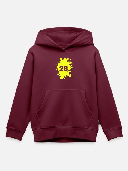 Klecks 28 - Kinder Premium Organic Hoodie - Burgunderrot