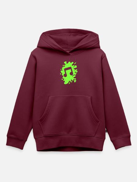 Musiknote Klecks - Kinder Premium Organic Hoodie - Burgunderrot