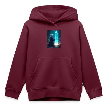 Kinderkleidung - Kinder Premium Organic Hoodie - Burgunderrot - Vorne - AI Model Kid Female (0cm)