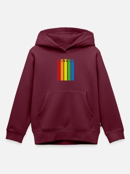 Retro tower - Kinder Premium Organic Hoodie - Burgunderrot