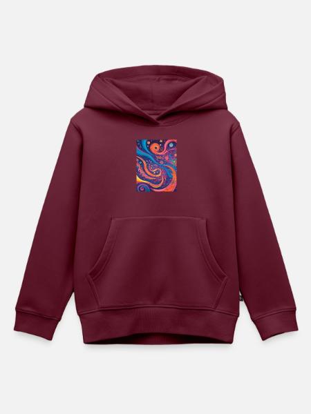 Kosmische Abstraktion - Kinder Premium Organic Hoodie - Burgunderrot
