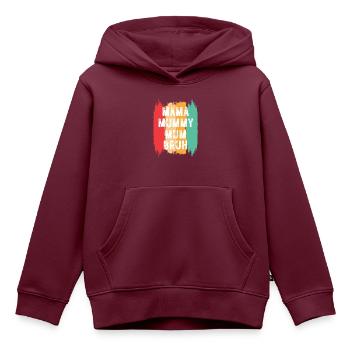 Mama Mummy Mum Bruh - Kinder Premium Organic Hoodie - Burgunderrot - Vorne - AI Model Kid Female (0cm)