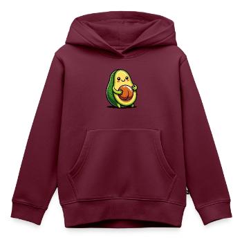 Avocado Krault Bauch - Kinder Premium Organic Hoodie - Burgunderrot - Vorne - AI Model Kid Female (0cm)