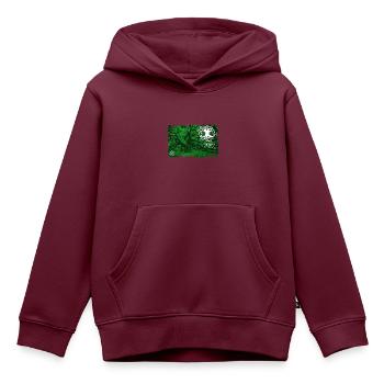 eiche mit lebensbaum grün - Kinder Premium Organic Hoodie - Burgunderrot - Vorne - AI Model Kid Female (0cm)