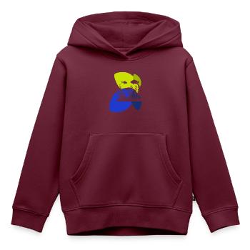 Aquarium Flosse - Kinder Premium Organic Hoodie - Burgunderrot - Vorne - AI Model Kid Female (0cm)