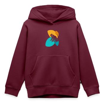 Amphibie Teich Frosch - Kinder Premium Organic Hoodie - Burgunderrot - Vorne - AI Model Kid Female (0cm)