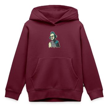 Roboter - Kinder Premium Organic Hoodie - Burgunderrot - Vorne - AI Model Kid Female (0cm)