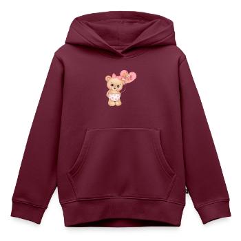 Teddybär Babysprüche Babykleidung Kinderkleidung - Kinder Premium Organic Hoodie - Burgunderrot - Vorne - AI Model Kid Female (0cm)