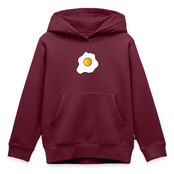 Illustration Spiegelei. Spiegelei - Kinder Premium Organic Hoodie - Burgunderrot - Vorne - AI Model Kid Female (0cm)