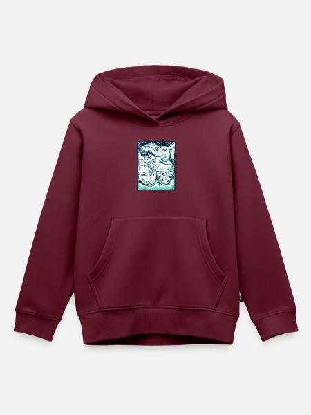 Team Pflanzenfresser - Kinder Premium Organic Hoodie - Burgunderrot
