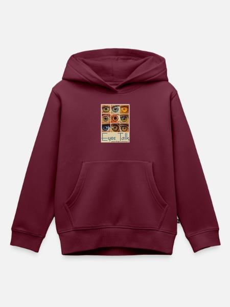 Eyes Talk - Kinder Premium Organic Hoodie - Burgunderrot