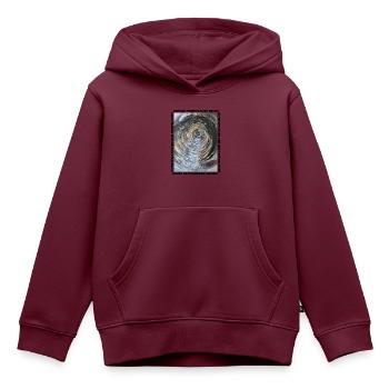 Eine andere Dimension bunte Straße - Kinder Premium Organic Hoodie - Burgunderrot - Vorne - AI Model Kid Female (0cm)