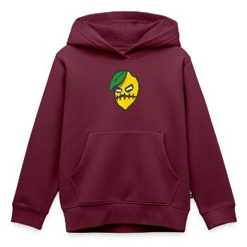 Zitrone - Kinder Premium Organic Hoodie - Burgunderrot - Vorne - AI Model Kid Female (0cm)