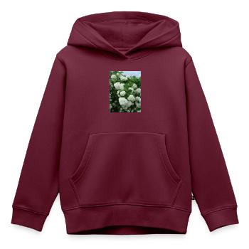 Schneeball Zweige weiß - Frühling - Kinder Premium Organic Hoodie - Burgunderrot - Vorne - AI Model Kid Female (0cm)
